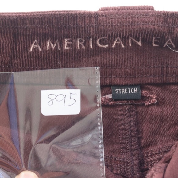 AMERICAN EAGLE WOMEN'S SUPER HIGH RISE A LINE CORDUROY MINISKIRT SZ 0 Y2K BROWN - Picture 9 of 12